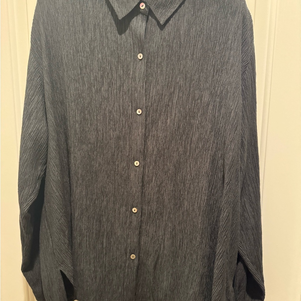 Elegant black blouse by Eileen Fisher